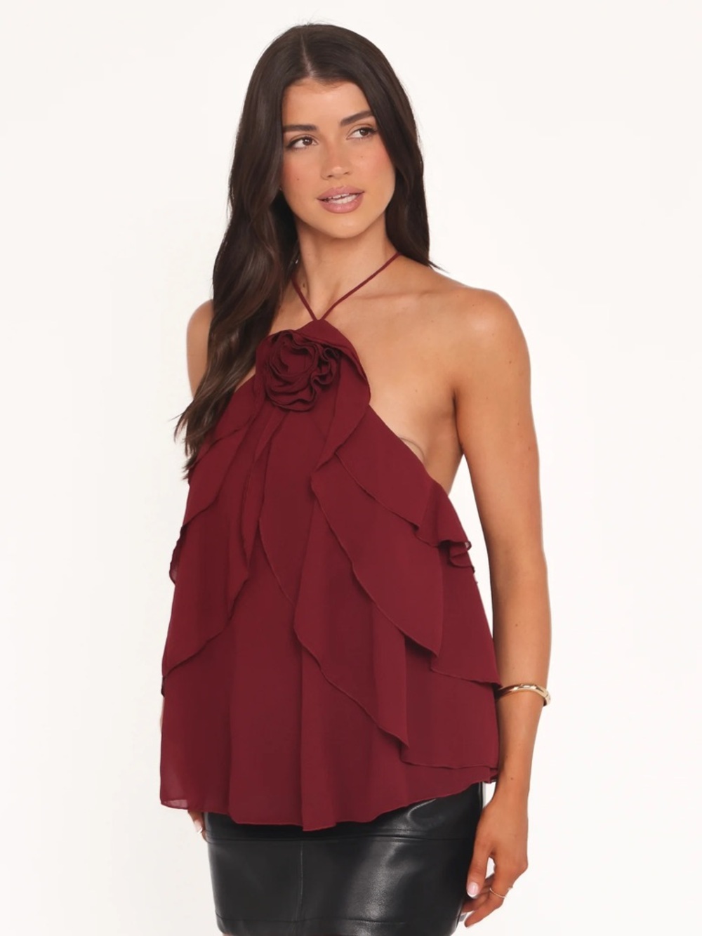 NWOT Petal & Pup Zorina Halter Neck Chiffon Top